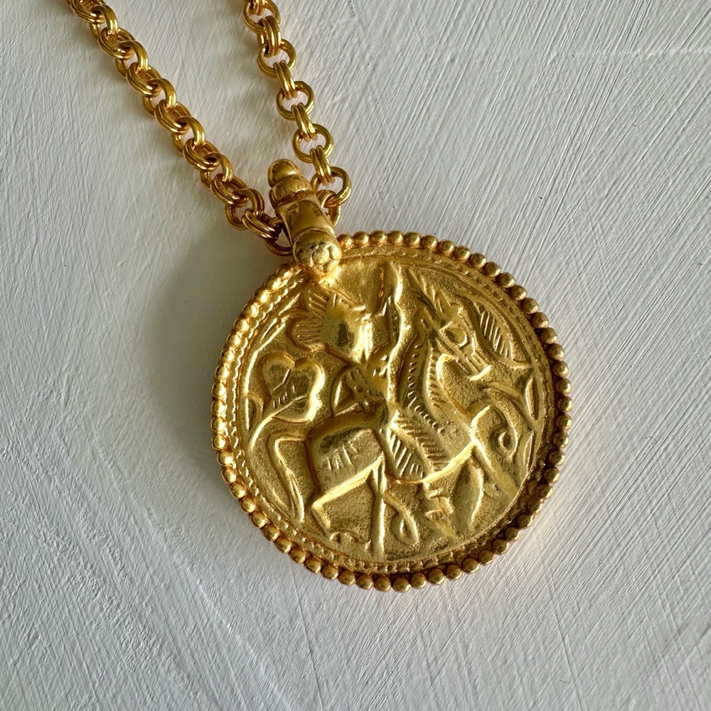 Julie Vos Gold Coin Pendant Necklace